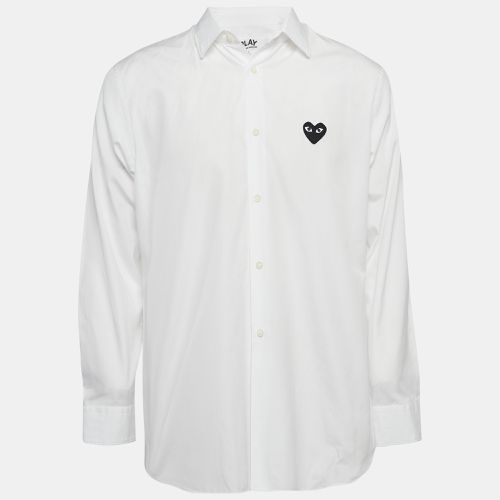 Comme des Garcons Play White Cotton Heart Applique Shirt L - Comme des Garcons - Modalova