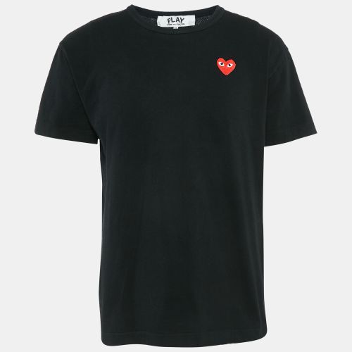 Comme des Garcons Play Black Heart Applique Cotton Jersey T-Shirt XL - Comme des Garcons - Modalova