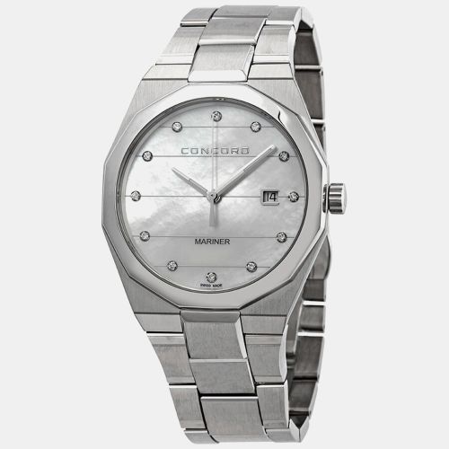Concord White MOP Diamond Stainless Steel Mariner 0320263 Quartz Men's Wristwatch 41 mm - Concord - Modalova