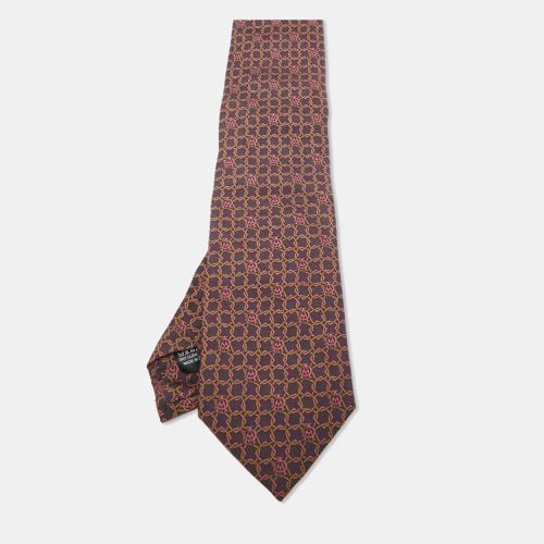 Dunhill Dark Purple Geometric Print Silk Tie - Dunhill - Modalova