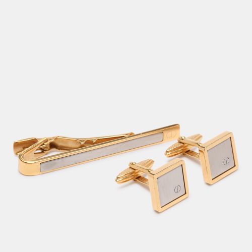 Dunhill Two Tone Hardware Tie Bar Clip and Cufflinks Set - Dunhill - Modalova