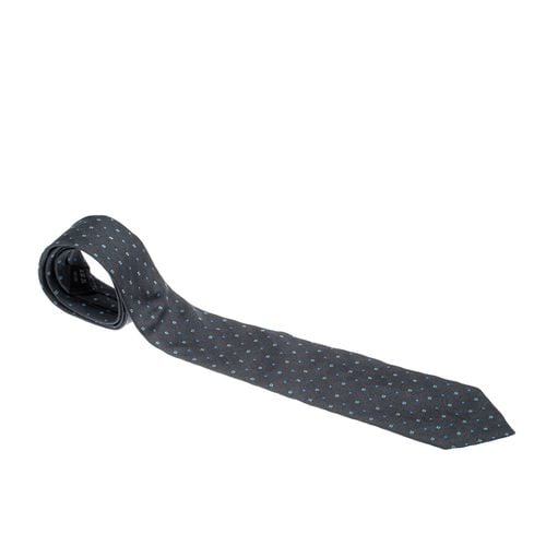 Dunhill Charcoal Grey Silk Jacquard Square Pattern Tie - Dunhill - Modalova