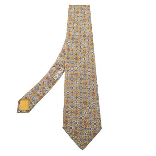 Dunhill Yellow Floral Motif Silk Tie - Dunhill - Modalova