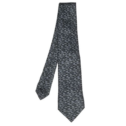 Dunhill Grey & Black Abstract Print Silk Tie - Dunhill - Modalova