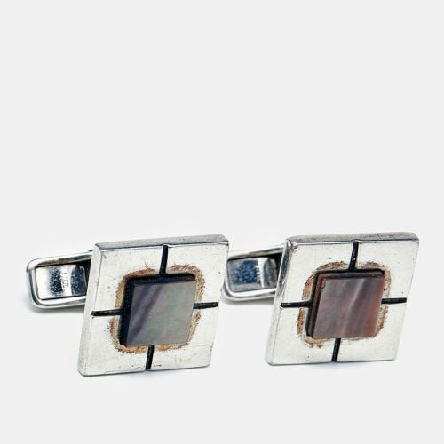 Dunhill Sterling Silver Square Patterned Cufflinks - Dunhill - Modalova