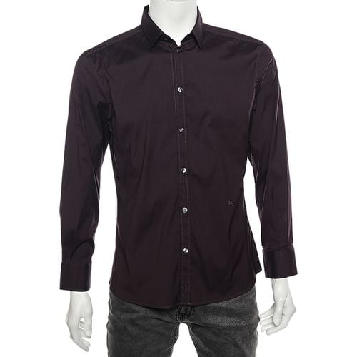 D&G Dark Burgundy Cotton Button Front Brad Shirt M - D&G - Modalova