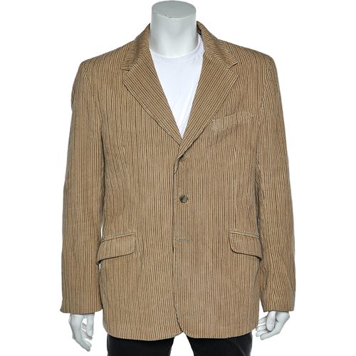 D&G Cream Striped Corduroy Button Front Blazer XXL - D&G - Modalova