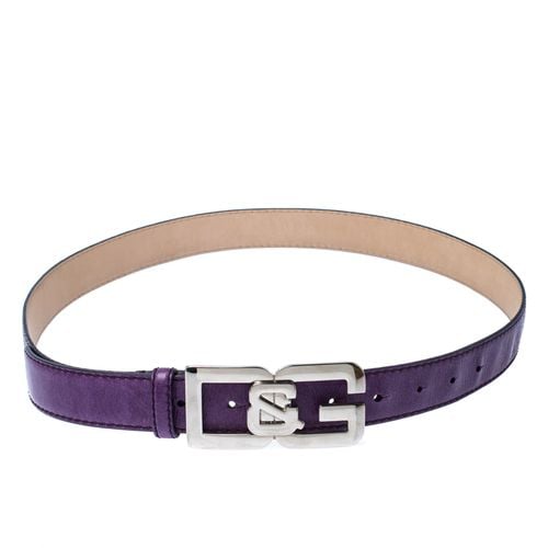 D&G Purple Leather Buckle Logo Belt 95CM - D&G - Modalova