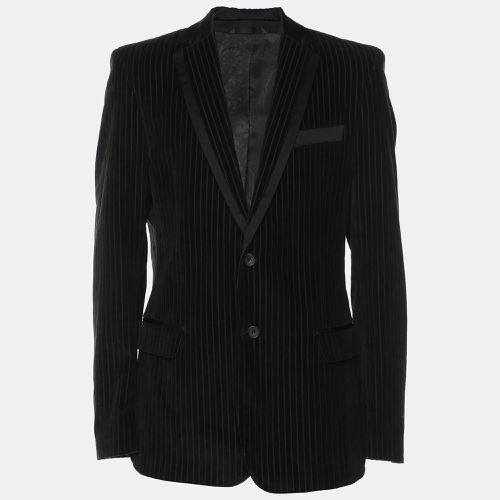 D&G Black Striped Corduroy Button Front Blazer L - D&G - Modalova