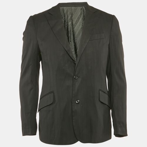 D&G Black Pinstripe Wool Blend Single Breasted Blazer M - D&G - Modalova