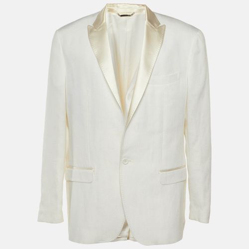 D&G White Linen Blend One Buttoned Blazer 3XL - D&G - Modalova