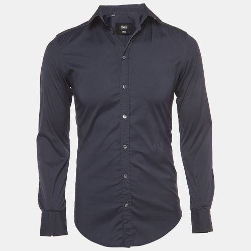 D&G Brad Navy Blue Cotton Button Front Full Sleeve Shirt S - D&G - Modalova