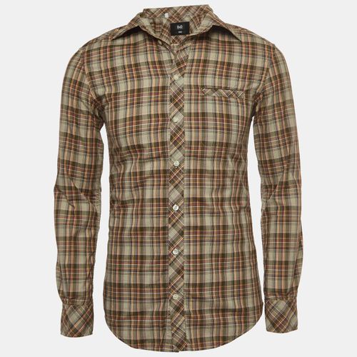 D&G Brad Multicolor Plaid Cotton Button Front Full Sleeve Shirt S - D&G - Modalova