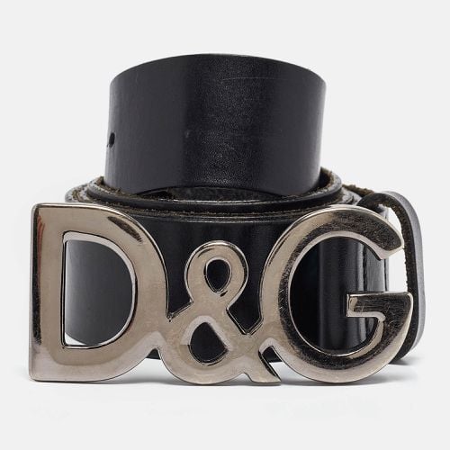 D&G Black Leather DG Logo Buckle Belt 95CM - D&G - Modalova