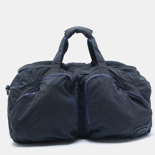 D&G Navy Blue Nylon Double Pocket Weekender Duffel Bag - D&G - Modalova