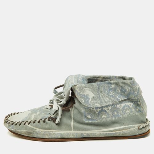 D&G Grey Floral Printed Suede High Top Moccasins Size 44 - D&G - Modalova