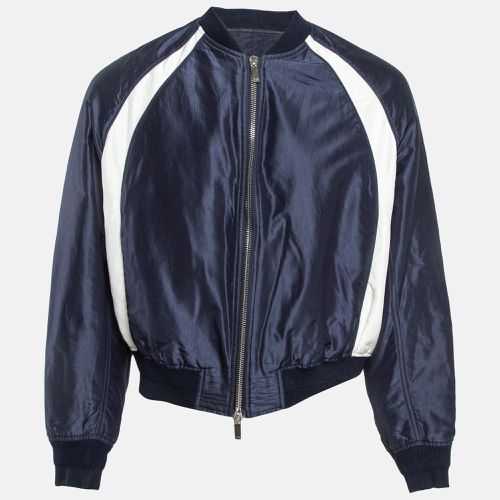 Dior X Air Jordon Navy Blue Silk Bomber Jacket L - Dior Homme - Modalova