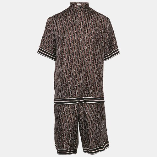 Dior Brown Oblique Print Silk Shirt and Shorts Set L - Dior Homme - Modalova