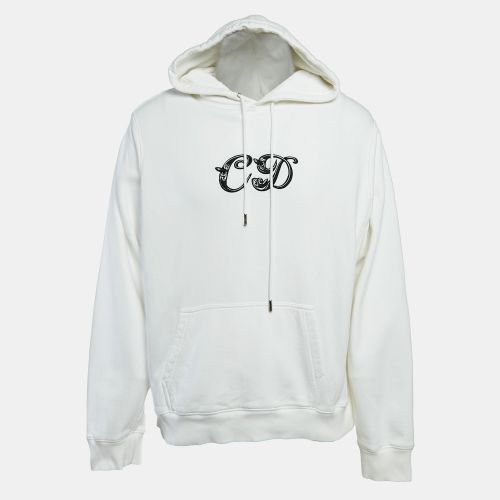 Dior White CD Applique Cotton Knit Hoodie XXL - Dior Homme - Modalova