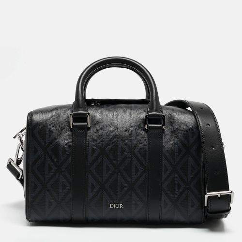 Dior Black CD Diamond Coated Canvas and Leather Lingot 26 Satchel - Dior - Modalova