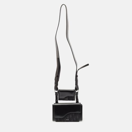 Dior Black Oblique Canvas and Leather Elite Pouch Crossbody Bag - Dior - Modalova