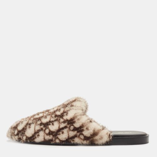 Beige/White Fur Mink Mules Size 42 - Dior - Modalova