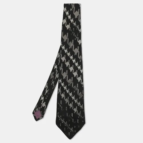 Silver Silk Houndstooth Printed Tie - Dior - Modalova
