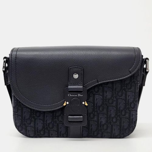 Dior Black Canvas and Leather Mini Saddle Messenger Bag - Dior - Modalova