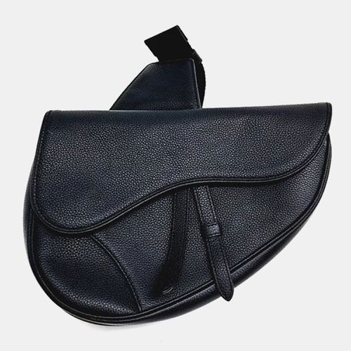 Dior Black Pebbled Leather Saddle bag - Dior - Modalova