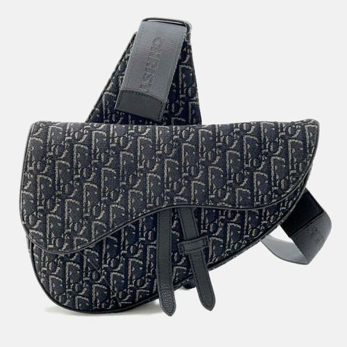 Dior Black Canvas Leather Oblique Saddle bag - Dior - Modalova