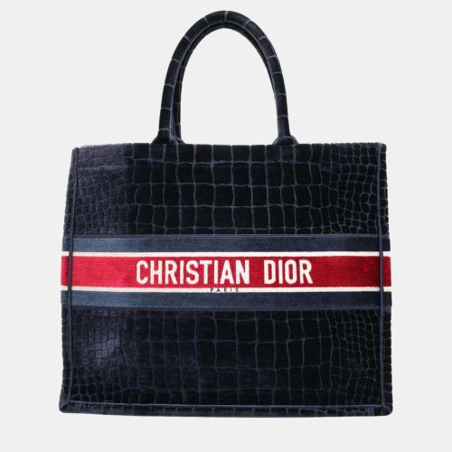 Dior Navy/Red Velvet Book Tote bag Size Large - Dior - Modalova