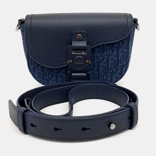 Dior Navy Blue Fabric Saddle Mini Messenger Bag - Dior - Modalova