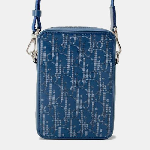 Navy Leather World Tour Messenger Pouch Bag - Dior - Modalova