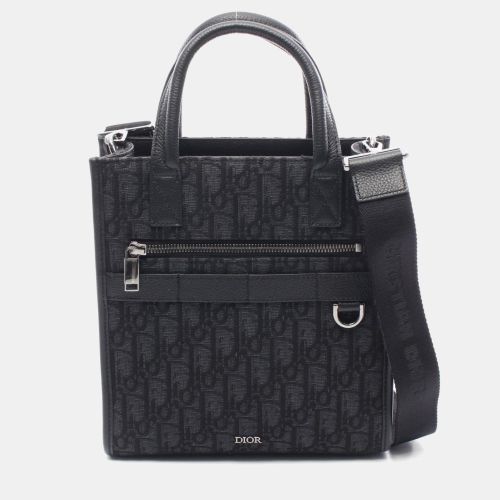 Christian Dior Dior Safari North-South Oblique Handbag Canvas And Leather Black - Dior - Modalova