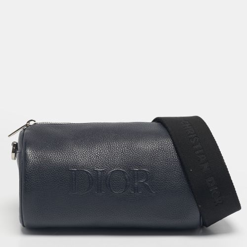 Dior Navy Blue/Black Leather Roller Messenger Bag - Dior - Modalova