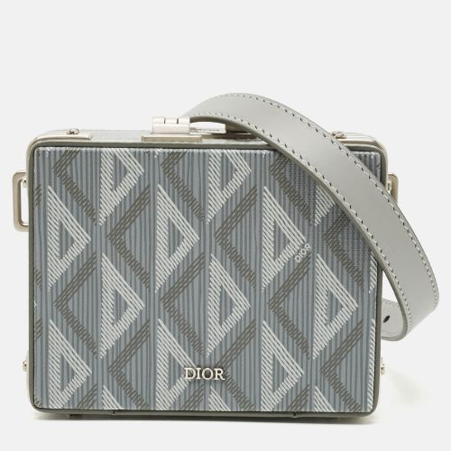 CD Diamond Lock Case Mini Coated Canvas Clutch Bag - Dior - Modalova