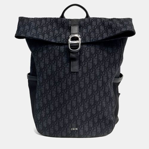 Roll-Top Backpack Oblique Canvas Backpack Bag - Dior - Modalova