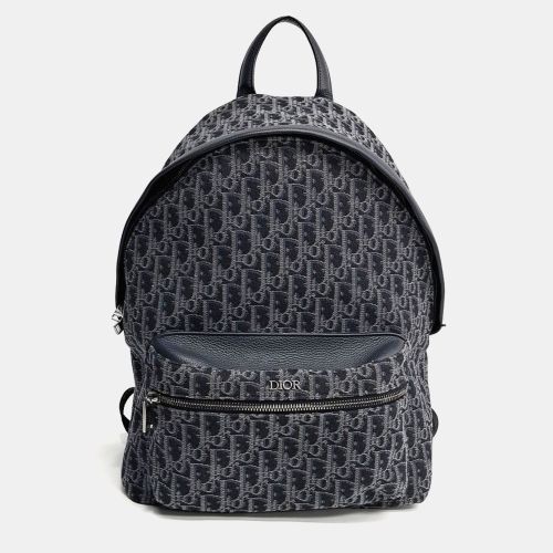 Oblique Medium Fabric Leather Backpack Bag - Dior - Modalova