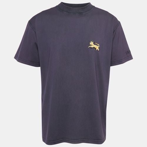 Dior Purple Cotton Embroidered Crewneck T-Shirt L - Dior - Modalova