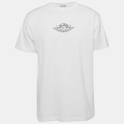 Dior X Air Jordan White Embroidered Cotton Half Sleeve T-Shirt M - Dior - Modalova