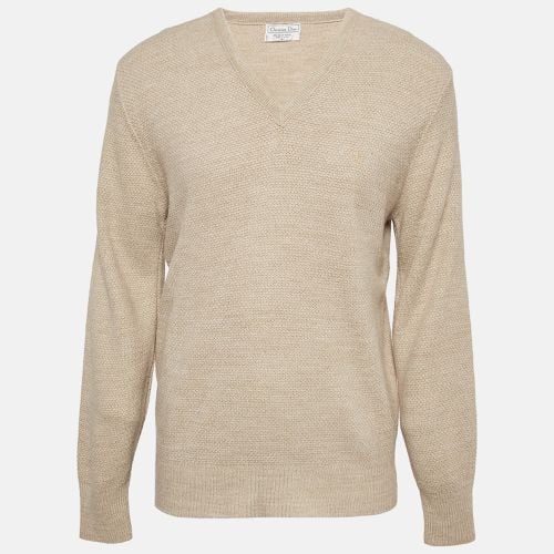 Christian Dior Beige Knitted V-Neck Sweater L - Dior - Modalova