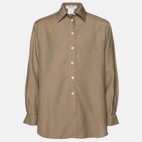 Dior Brown Linen Button Front Shirt L - Dior - Modalova