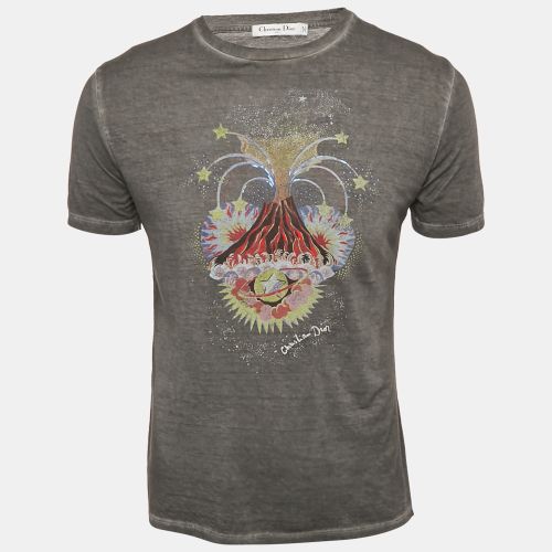 Dior Grey Erupting Volcano Print Cotton Crew Neck T-Shirt S - Dior - Modalova