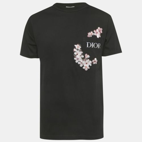 Dior X Hajime Sorayama Black Logo Embroidered Cotton Flower Patch T-Shirt XS - Dior - Modalova