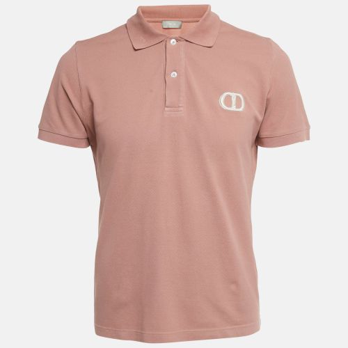 Dior Dusty Pink CD Embroidered Cotton Polo T-Shirt M - Dior - Modalova