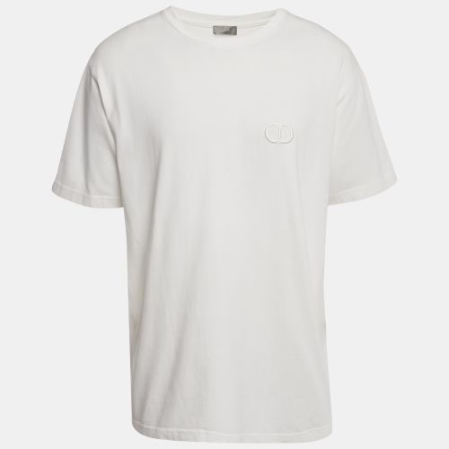 Dior White CD Embroidered Cotton T-Shirt XL - Dior Homme - Modalova
