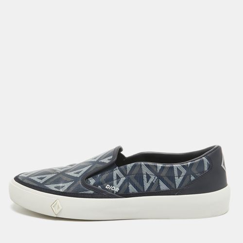 Dior Blue Canvas Leather Slip On Sneakers Size 45 - Dior - Modalova