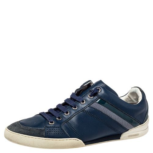 Dior Blue Leather And Suede Low Top Sneakers Size 39.5 - Dior - Modalova