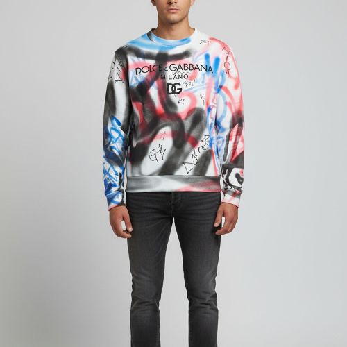 Multicolour Graffiti Print Jersey Crewneck Sweatshirt S - Dolce & Gabbana - Modalova