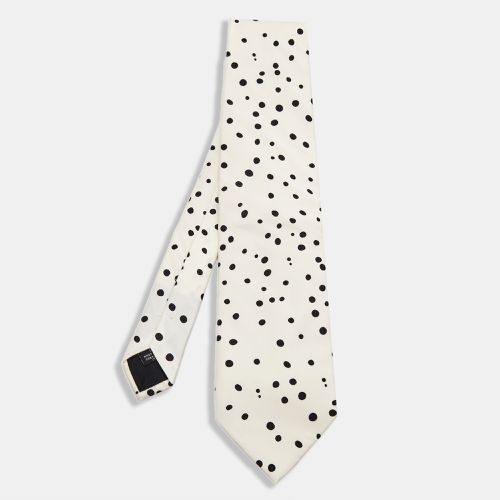 Dolce & Gabbana White Dot Printed Silk Satin Tie - Dolce & Gabbana - Modalova